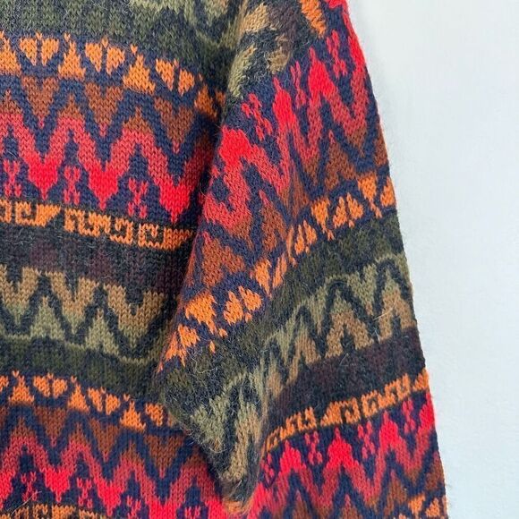 The Alpaca Connection Handmade in Peru Alpaca Unisex Button Down Multi Color Ch - Picture 8 of 9